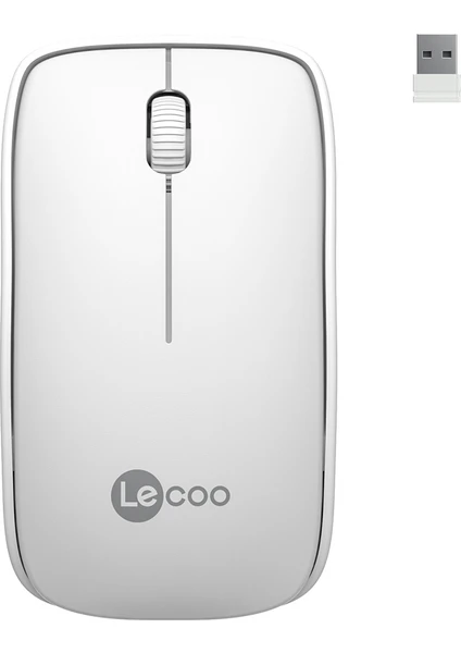 Lecoo WS208 Kablosuz 1200DPI 3 Tuşlu Optik Mouse Beyaz (1)
